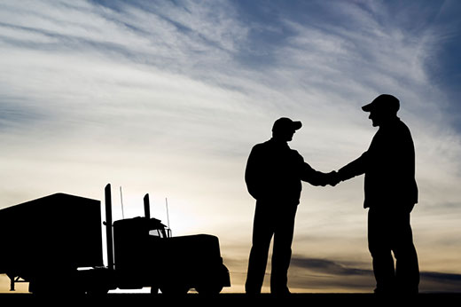 Blackrock Logisitics drivers shaking hands